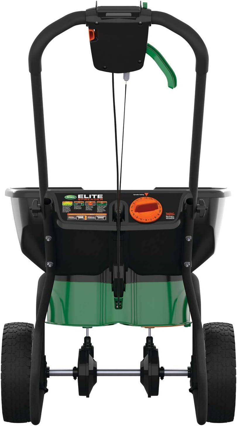 Scotts Elite Spreader for Grass Seed, Weed and Feed, Fertilizer, Salt and Ice Melt, Durable Push Spreader Holds up to 20,000 sq. ft Product